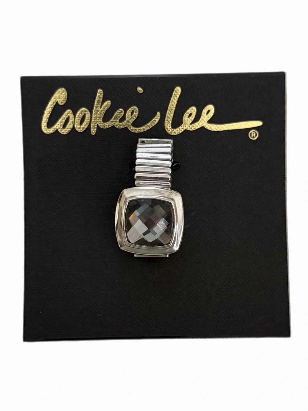 Cookie Lee Stretch Ring Bundle Set of 4 Silver Tone Statement Rings NWT